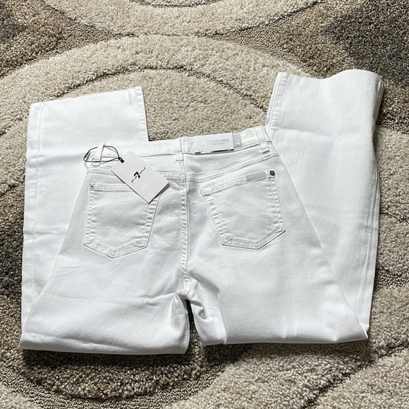 7FAMK CROPPED ALEXA WITH CUT OFF HEM IN WHITE RUNWAY - Picture 3 of 9